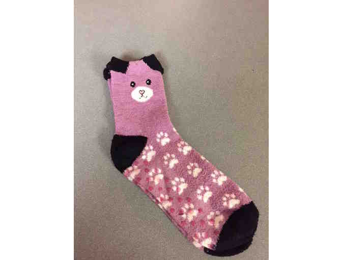 Fuzzy Friends Slipper Socks - Pink Pup - Photo 1