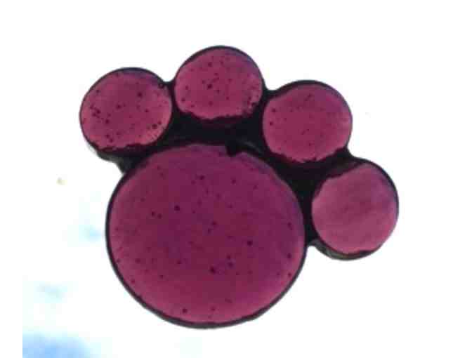 Artisan-Crafted Stained Glass Paw - Deep Purple - Photo 1