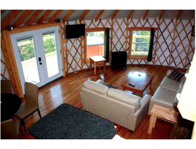 3 nights luxury yurt or cabin rental with hot tub + $100 Restaurant.com certificate