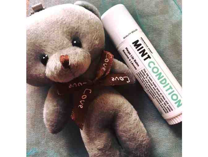 'Minty Bear' ornament and lip balm