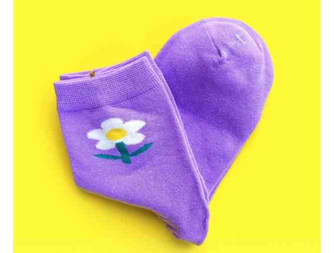Flower Power - Crew Socks - Purple - Photo 1
