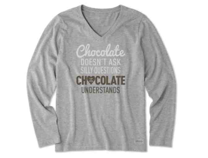 LIFE IS GOOD WOMEN'S CHOCOLATE QUESTIONS LONG SLEEVE - Photo 1