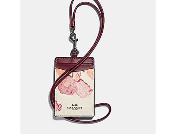 COACH ID LANYARD WITH HALFTONE FLORAL PRINT