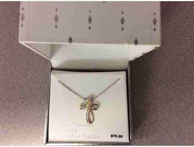 Tri Tone Diamond Cross Pendant