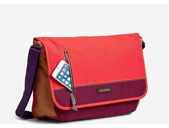 Vera Bradley Laptop Messenger Bag in Lighten Up Hot Lava