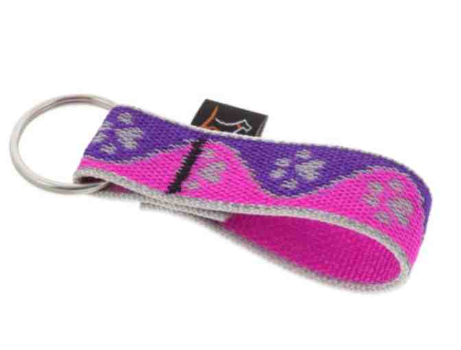 Lupine Pet Keychain - Reflective Keychain - Purple/Pink Paws - Photo 1