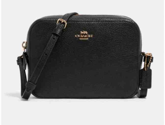 COACH Mini Camera Bag in Black Pebble Leather