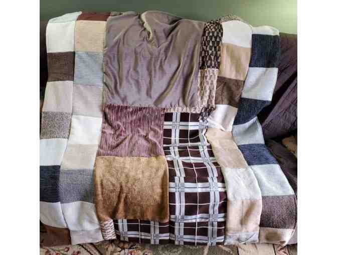 Handcrafted Lap Blanket - Huge! 'Dogs are my Favorite People'/ Upcycled Fabrics
