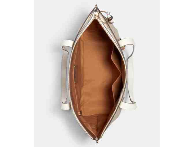 Coach May Tote In Signature Canvas With Dandelion Floral Print