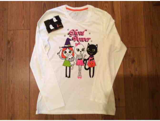 Girls Ghoul Power Tee Shirt and Barrettes XL - Photo 2