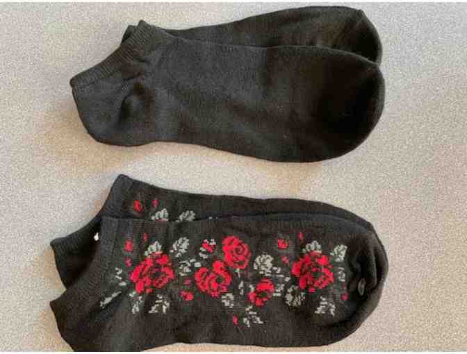 Ankle Sock Duo - Black and Roses - Photo 1