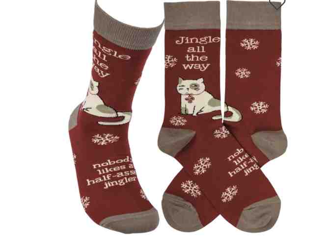 Jingle All The Way Cat Socks - Photo 1
