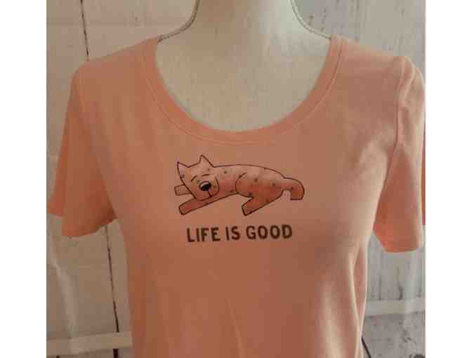 Life is Good Sleeping Rocket Womens Tee - Photo 1