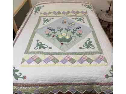 Vintage Floral Appliqued Quilt