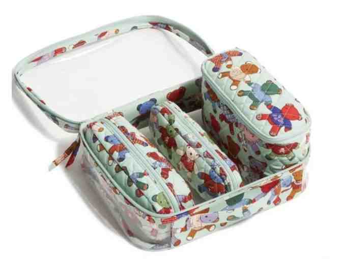 Vera Bradley Four Piece Cosmetic Set in Toasty Teddies