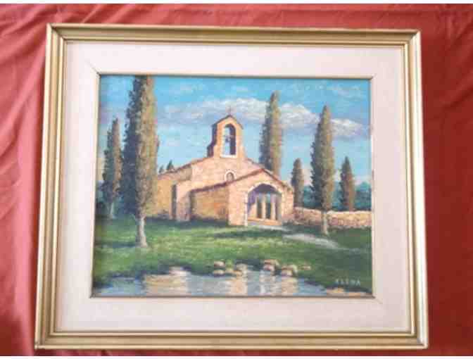 Original Oil Painting 'La Chapelle St. Sixte' by Elaine Woodland
