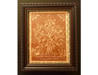 Two Jane Yarbrough Linoleum Block Prints