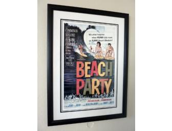 SIGNED, Framed 'Beach Party' poster Annette Funicello Frankie Avalon