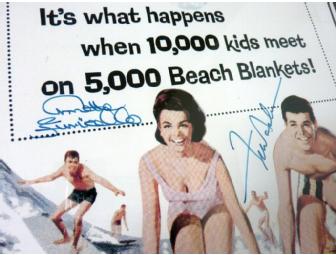 SIGNED, Framed 'Beach Party' poster Annette Funicello Frankie Avalon