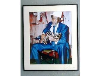 John Lee Hooker: Framed Color Photo By Terry Abrahamson (23'x19')