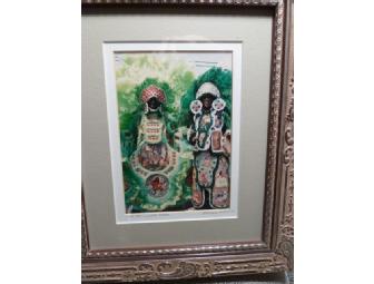 Two Framed Mardi Gras Indian Photos by J. Nash Porter