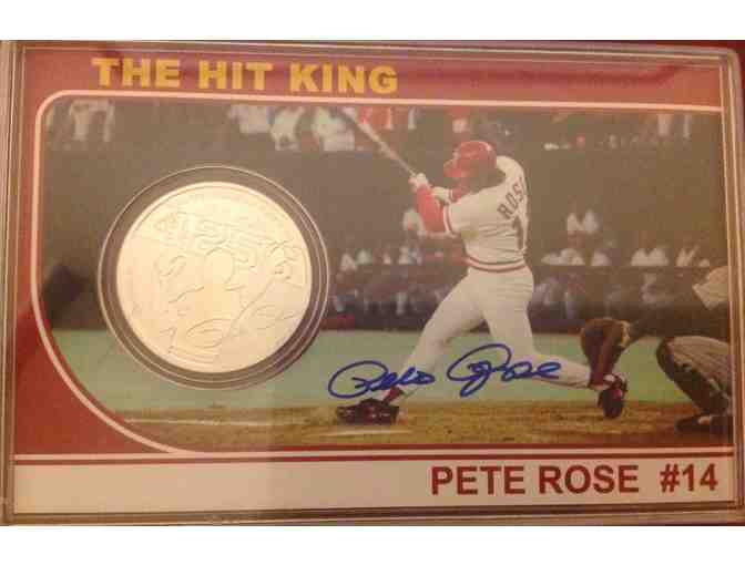 Pete Rose autographed card and coin set