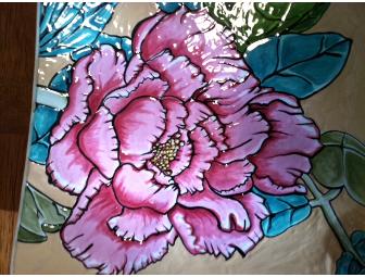 Hand Painted Peony Platter