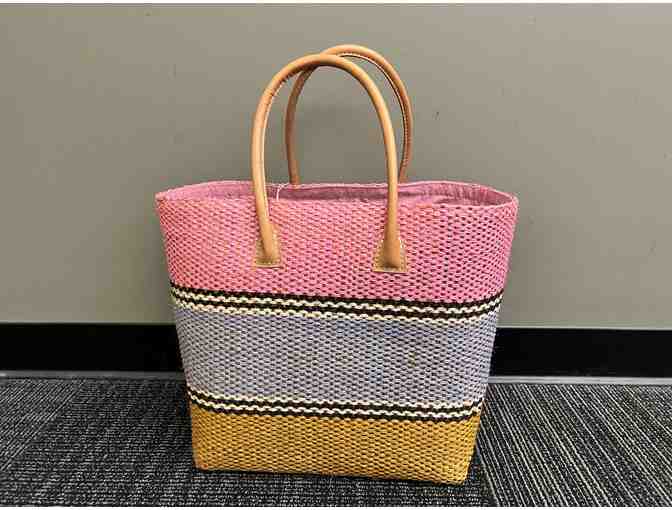 Shebobo Cabrillo Straw Beach Basket with PomPoms