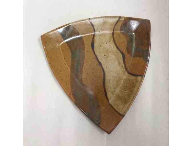 Triangular Ceramic Plate by Lansing Artist - Photo 1