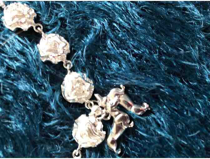 925 Sterling Silver Dachshund Drop Necklace