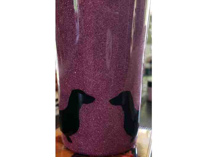 Blue Stainless Tumbler with Dachshunds and Live, Love, Rescue