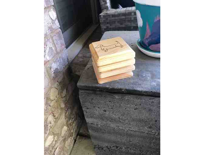 Wood Burned Dachshund Coasters