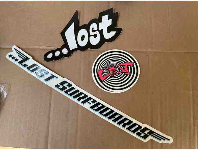 LOST Surfboards trucker hat and sticker