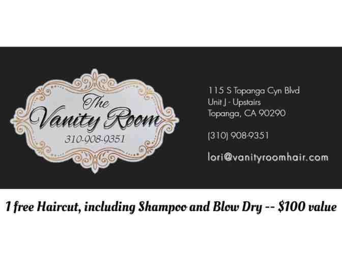 The Vanity Room: 1 haircut, including shampoo and blow dry.