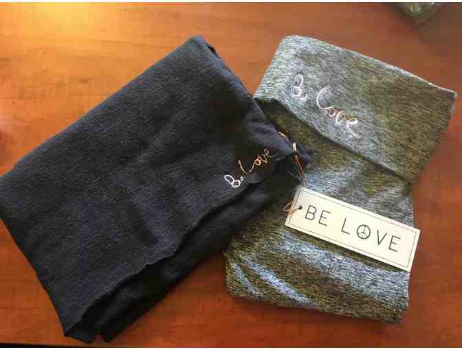 'Be Love' yoga pants and shawl