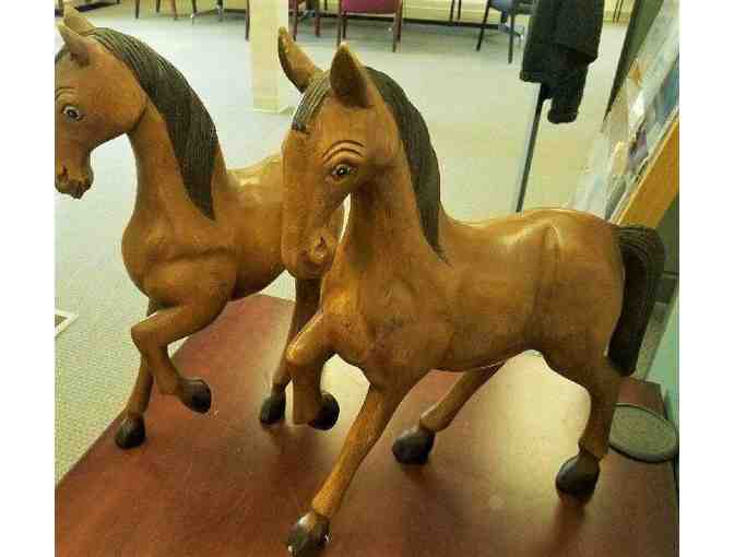 Set of Wooden Carved Horses