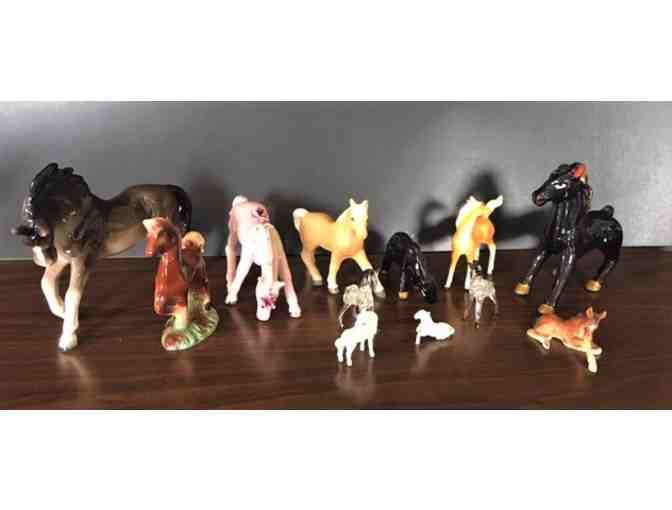 Stunning Set of Porcelain and Glass Horses!