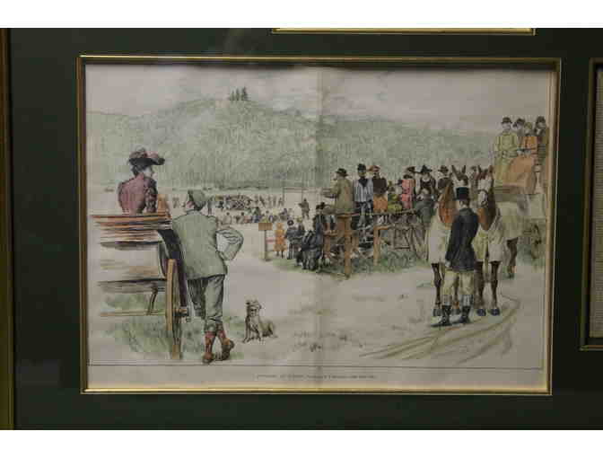 Original Beautifully Framed Harper's Weekly Article: 'Football at Tuxedo'