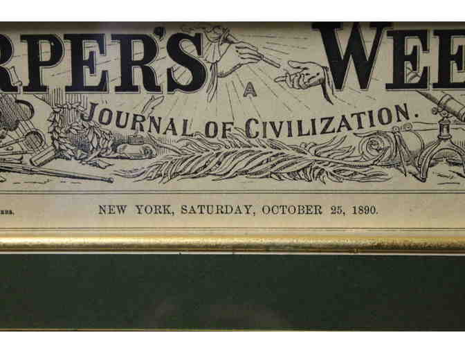 Original Beautifully Framed Harper's Weekly Article: 'Football at Tuxedo'