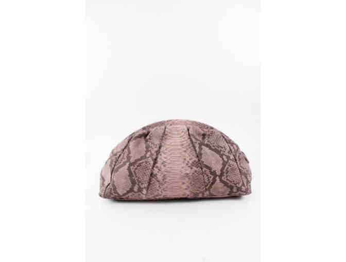 Emily Cho Pink Python Half Moon Clutch