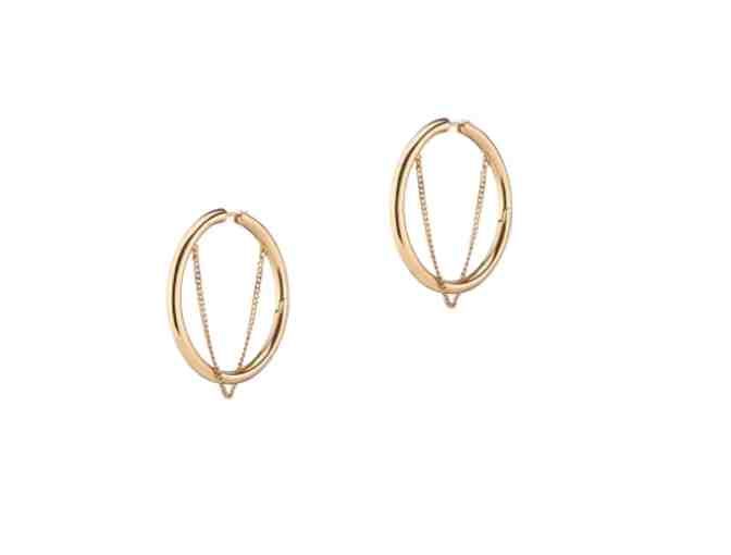 DEMARSON Riley 12K Goldplated Chain Hoop Earrings