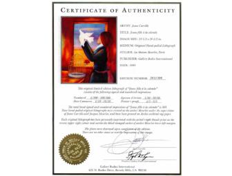 Juan Carrillo original limited edition lithograph 'Jeune fille a la colombe' ('Dove')