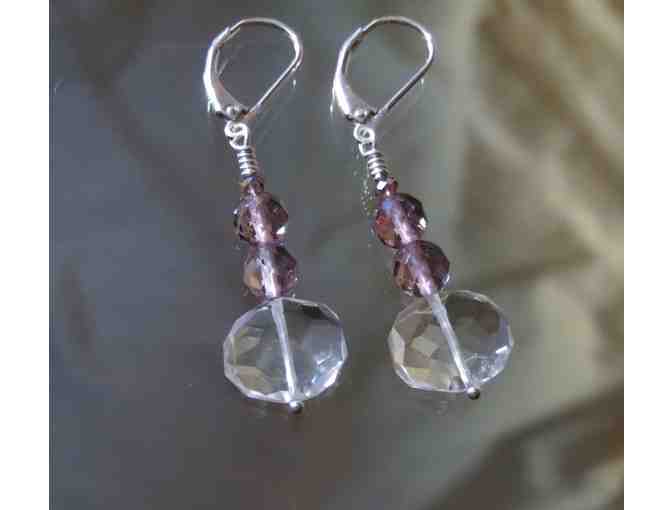 Pink Amethyst &Crystal Quartz Necklace/ Earrings