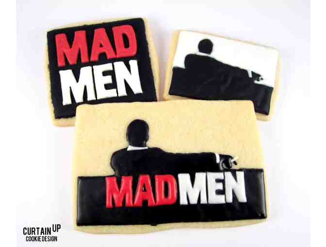 One Dozen Custom Cookies from Curtain up Cookie Design