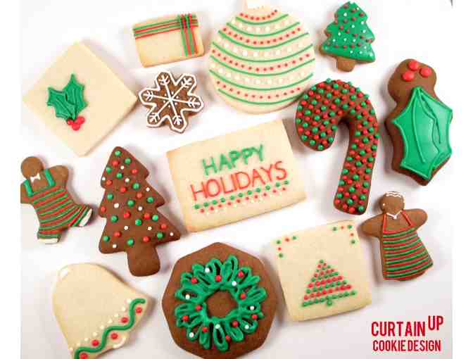 One Dozen Custom Cookies from Curtain up Cookie Design