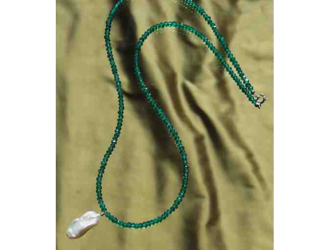 Pearl & Green Agate Necklace