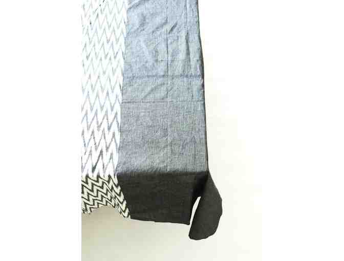 Grey Chevron Handwoven Tablecloth