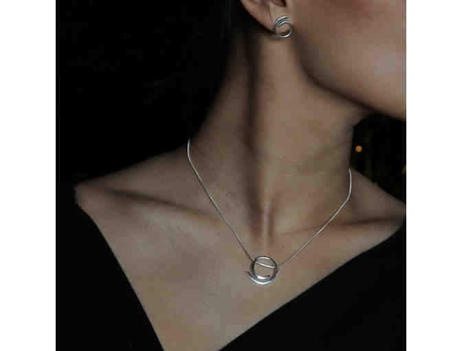 Earrings and Necklace in Silver by Kro-Gu Designs