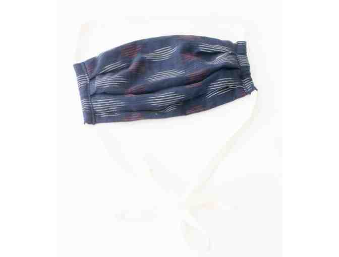 Navy Blue Modern Dot Reusable Hand Dyed + Woven Face Mask by Rustic Loom - Photo 1