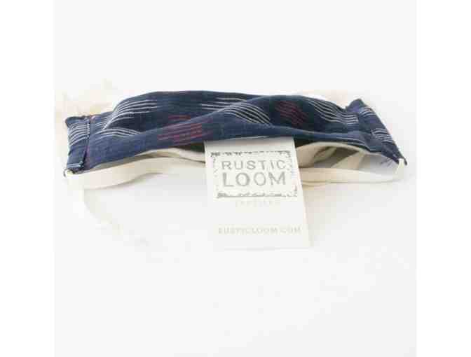 Navy Blue Modern Dot Reusable Hand Dyed + Woven Face Mask by Rustic Loom - Photo 2